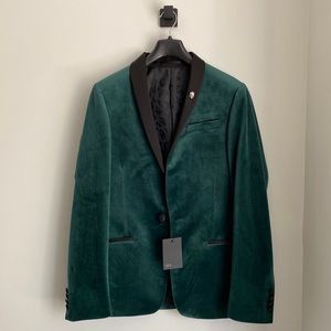 ASOS Men’s Dark Green Velvet Blazer, Size 38